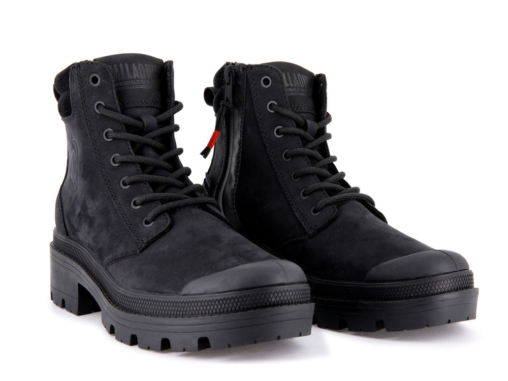 Botas Palladium PALLABASE HI CUFF WP Mujer Negras | Costa Rica-30856